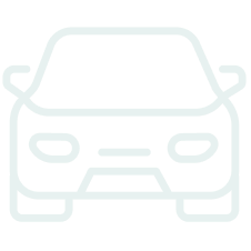 Outline of a front view of a car.