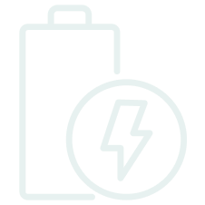 Battery icon with a lightning bolt indicating low or drained battery.
