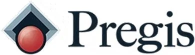 Pregis logo with a stylized diamond shape and a red circle at the bottom left.