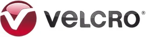 Velcro logo with stylized 'V' in pink and gray text.